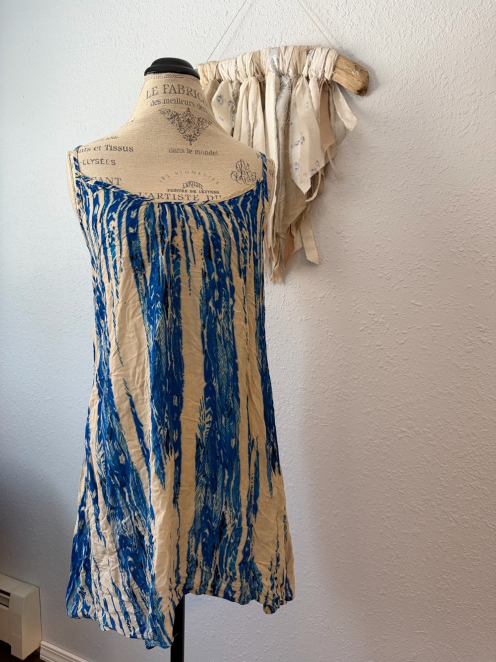 TYSA Blue Tie Dye Sleeveless Dress Size 1 (Small) Boho